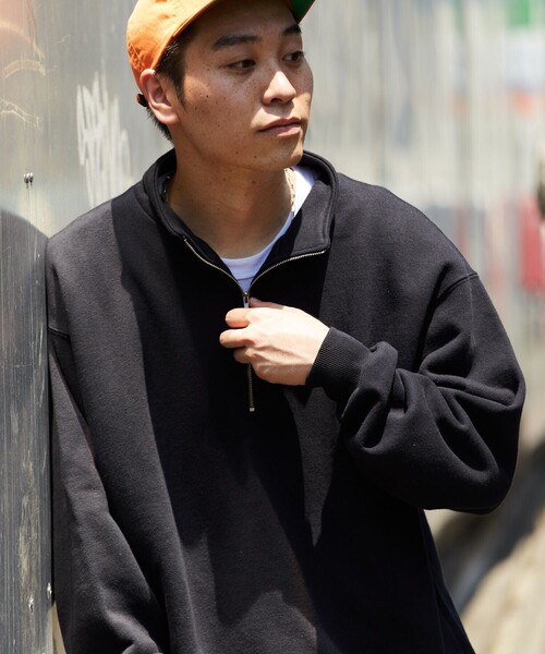 FREAK'S STORE(フリークスストア)の「FREAK'S STORE/フリークスストア ヘビーウェイト 裏毛 ハーフジップスウェット/フーディ/ビックシルエット/ヘビーオンス(スウェット・メンズ・グレー/ブラック/ネイビー/ライトグレー・SMALL/LARGE/MEDIUM)」の10枚目の写真