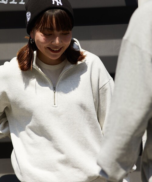 FREAK'S STORE(フリークスストア)の「FREAK'S STORE/フリークスストア ヘビーウェイト 裏毛 ハーフジップスウェット/フーディ/ビックシルエット/ヘビーオンス(スウェット・メンズ・グレー/ブラック/ネイビー/ライトグレー・SMALL/LARGE/MEDIUM)」の15枚目の写真