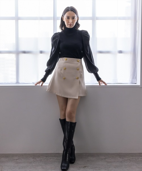 clear（クリア）の「パワーショルダーニットトップス（ニット/セーター・レディース・ブラック/オフホワイト/ピンク/ブルーグレー・F）」の16枚目の写真