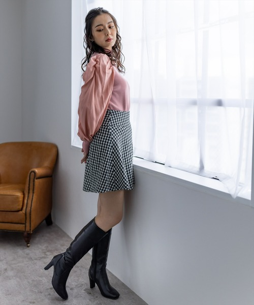 clear（クリア）の「パワーショルダーニットトップス（ニット/セーター・レディース・ブラック/オフホワイト/ピンク/ブルーグレー・F）」の20枚目の写真