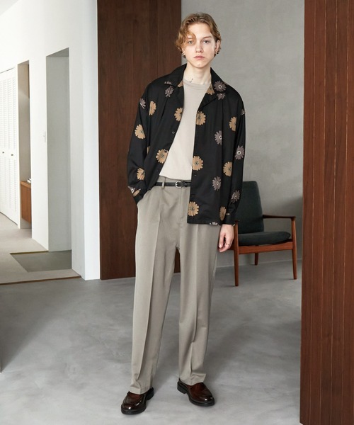 EMMA CLOTHES（エマクローズ）の「ルーズオーバーオープンカラーマルチパターンL/Sシャツ EMMA CLOTHES（シャツ/ブラウス・メンズ・ダークグリーン/ブルー系その他/バーガンディー/ブラック系その他/グレー系その他/ブラック・M/L）」の7枚目の写真