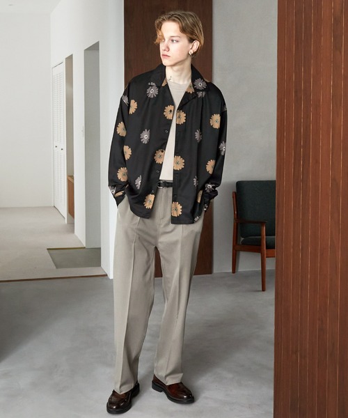 EMMA CLOTHES（エマクローズ）の「ルーズオーバーオープンカラーマルチパターンL/Sシャツ EMMA CLOTHES（シャツ/ブラウス・メンズ・ダークグリーン/ブルー系その他/バーガンディー/ブラック系その他/グレー系その他/ブラック・M/L）」の13枚目の写真