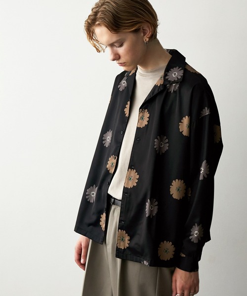 EMMA CLOTHES（エマクローズ）の「ルーズオーバーオープンカラーマルチパターンL/Sシャツ EMMA CLOTHES（シャツ/ブラウス・メンズ・ダークグリーン/ブルー系その他/バーガンディー/ブラック系その他/グレー系その他/ブラック・M/L）」の14枚目の写真