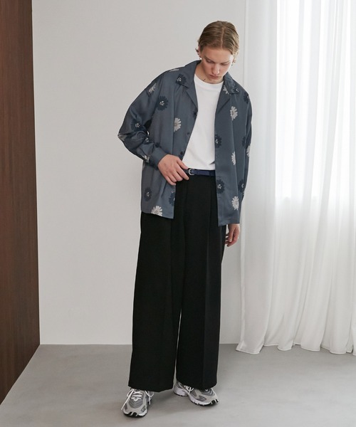 ルーズオーバーオープンカラーマルチパターンL/Sシャツ EMMA