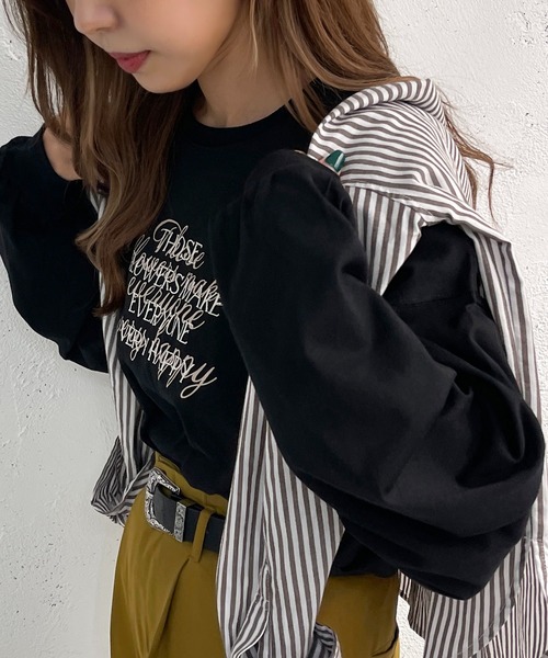 apres jour mignon(アプレジュールミニョン)の「アソートTシャツ【ZOZOTOWN限定アイテム】(Tシャツ/カットソー・レディース・ブラック系その他/ブラック/ホワイト系その他/アイボリー/ベージュ系その他/ライトベージュ/オフホワイト/ホワイト系その他2・フリー/X-LARGE)」の6枚目の写真