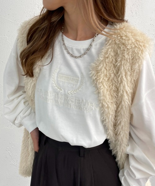 apres jour mignon(アプレジュールミニョン)の「アソートTシャツ【ZOZOTOWN限定アイテム】(Tシャツ/カットソー・レディース・ブラック系その他/ブラック/ホワイト系その他/アイボリー/ベージュ系その他/ライトベージュ/オフホワイト/ホワイト系その他2・フリー/X-LARGE)」の11枚目の写真