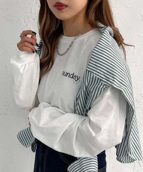 apres jour mignon(アプレジュールミニョン)の「アソートTシャツ【ZOZOTOWN限定アイテム】(Tシャツ/カットソー・レディース・ブラック系その他/ブラック/ホワイト系その他/アイボリー/ベージュ系その他/ライトベージュ/オフホワイト/ホワイト系その他2・フリー/X-LARGE)」の19枚目の写真