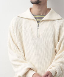【Si/エスアイ】waffle half zip shirt ハーフジップスウェット
