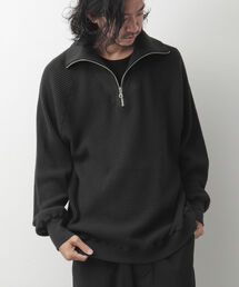 【Si/エスアイ】waffle half zip shirt ハーフジップスウェット