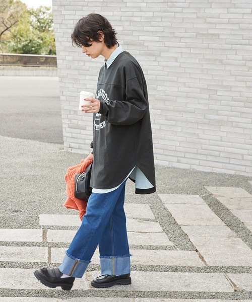 Labrador Retriever(ラブラドールリトリーバー)の「Labrador Retriever/ラブラドールレトリーバー 別注フットボールロングTシャツ(Tシャツ/カットソー・レディース・ホワイト/グリーン/アイボリー/スミクロ・FREE)」の16枚目の写真
