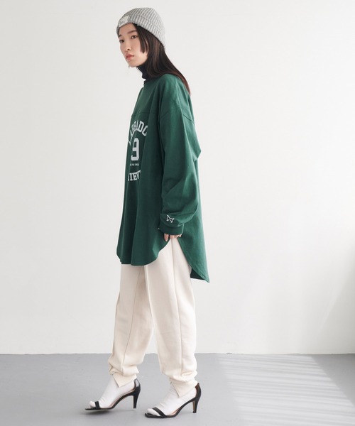 Labrador Retriever(ラブラドールリトリーバー)の「Labrador Retriever/ラブラドールレトリーバー 別注フットボールロングTシャツ(Tシャツ/カットソー・レディース・ホワイト/グリーン/アイボリー/スミクロ・FREE)」の18枚目の写真