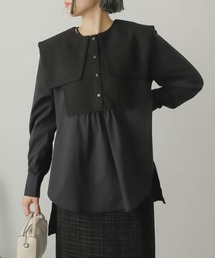 SENSE OF PLACE by URBAN RESEARCH | スクエアカラーツイードドッキングブラウス(シャツ/ブラウス)