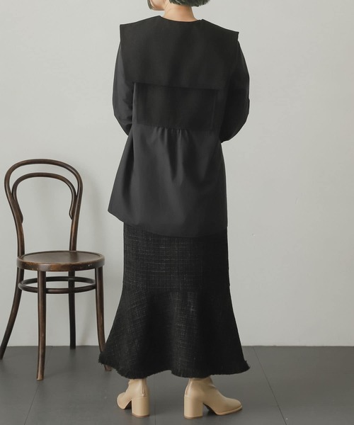 SENSE OF PLACE by URBAN RESEARCH(センスオブプレイスバイアーバンリサーチ)の「スクエアカラーツイードドッキングブラウス(シャツ/ブラウス・レディース・ホワイト系その他/ブラック系その他/オレンジ系その他・ONE)」の7枚目の写真