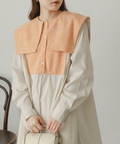 SENSE OF PLACE by URBAN RESEARCH(センスオブプレイスバイアーバンリサーチ)の「スクエアカラーツイードドッキングブラウス(シャツ/ブラウス・レディース・ホワイト系その他/ブラック系その他/オレンジ系その他・ONE)」の11枚目の写真