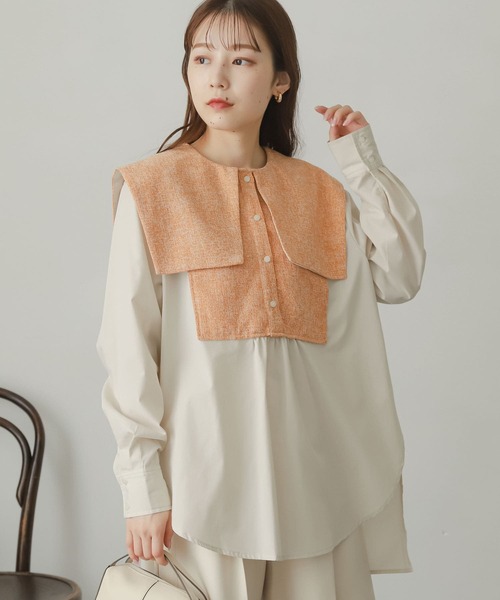 SENSE OF PLACE by URBAN RESEARCH(センスオブプレイスバイアーバンリサーチ)の「スクエアカラーツイードドッキングブラウス(シャツ/ブラウス・レディース・ホワイト系その他/ブラック系その他/オレンジ系その他・ONE)」の12枚目の写真
