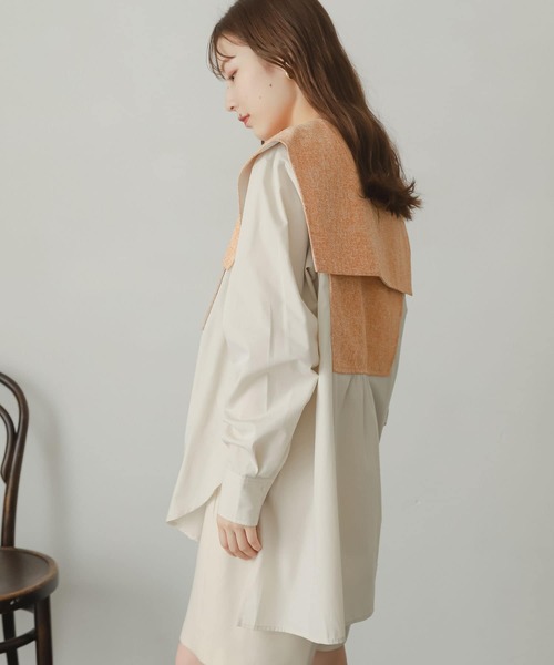SENSE OF PLACE by URBAN RESEARCH(センスオブプレイスバイアーバンリサーチ)の「スクエアカラーツイードドッキングブラウス(シャツ/ブラウス・レディース・ホワイト系その他/ブラック系その他/オレンジ系その他・ONE)」の14枚目の写真