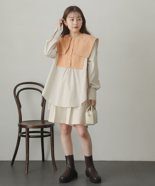 SENSE OF PLACE by URBAN RESEARCH(センスオブプレイスバイアーバンリサーチ)の「スクエアカラーツイードドッキングブラウス(シャツ/ブラウス・レディース・ホワイト系その他/ブラック系その他/オレンジ系その他・ONE)」の15枚目の写真