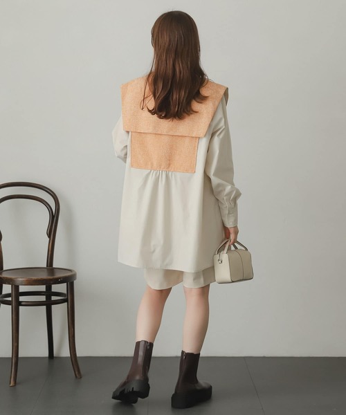 SENSE OF PLACE by URBAN RESEARCH(センスオブプレイスバイアーバンリサーチ)の「スクエアカラーツイードドッキングブラウス(シャツ/ブラウス・レディース・ホワイト系その他/ブラック系その他/オレンジ系その他・ONE)」の16枚目の写真