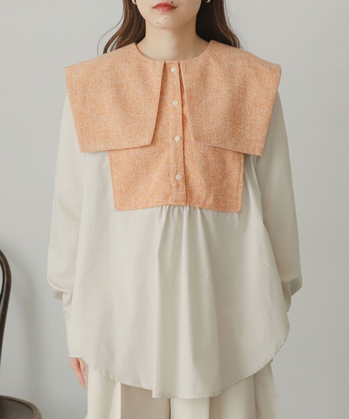 SENSE OF PLACE by URBAN RESEARCH(センスオブプレイスバイアーバンリサーチ)の「スクエアカラーツイードドッキングブラウス(シャツ/ブラウス・レディース・ホワイト系その他/ブラック系その他/オレンジ系その他・ONE)」の18枚目の写真