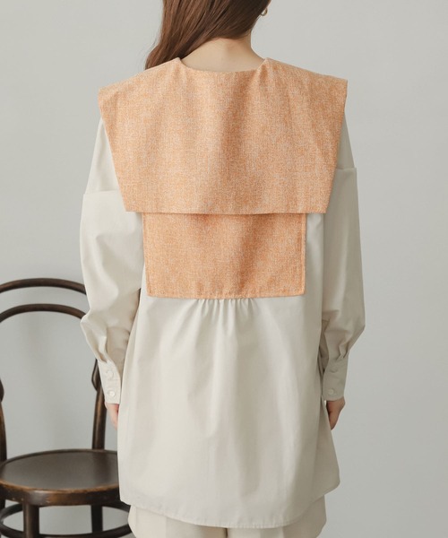 SENSE OF PLACE by URBAN RESEARCH(センスオブプレイスバイアーバンリサーチ)の「スクエアカラーツイードドッキングブラウス(シャツ/ブラウス・レディース・ホワイト系その他/ブラック系その他/オレンジ系その他・ONE)」の20枚目の写真