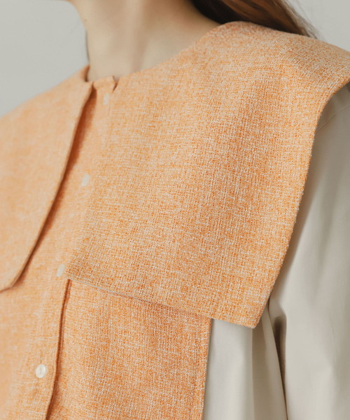 SENSE OF PLACE by URBAN RESEARCH(センスオブプレイスバイアーバンリサーチ)の「スクエアカラーツイードドッキングブラウス(シャツ/ブラウス・レディース・ホワイト系その他/ブラック系その他/オレンジ系その他・ONE)」の21枚目の写真