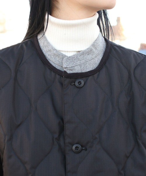TAION(タイオン)の「TAION/タイオン ミリタリークルーネックオーバーカーディガン MILITARY CREWNECK OVER CARDIGAN 104PML-1(ダウンジャケット/コート・レディース・オレンジ/ブラック/オリーブ・L/XL)」の7枚目の写真