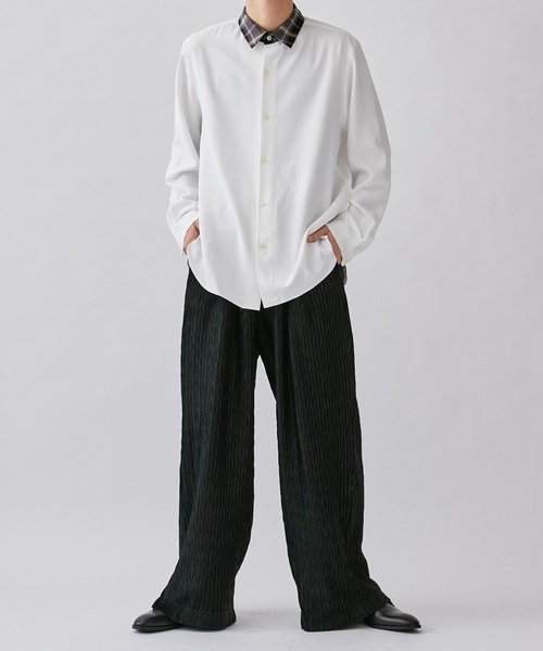 Lui's（ルイス）の「ベロアプリーツパンツ (セットアップ対応)（スラックス・メンズ・グレー/ブラック・FREE）」の21枚目の写真