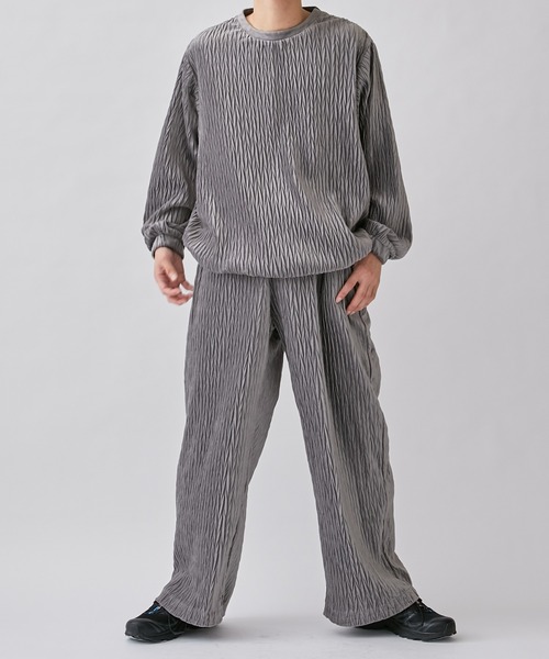 Lui's（ルイス）の「ベロアプリーツパンツ (セットアップ対応)（スラックス・メンズ・グレー/ブラック・FREE）」の16枚目の写真