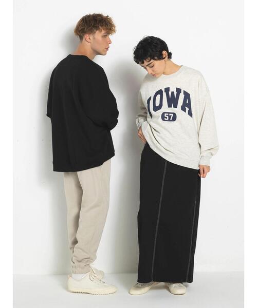 koe（コエ）の「【ユニセックス】IOWA 裏起毛ビッグスウェットクルー＊（スウェット・レディース・ブラック/グレー/ダークグリーン/ホワイト系その他・L/XL/M）」の19枚目の写真