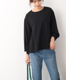 DRESKIP | 【後ろ姿もキレイ見え】異素材切り替えトップス(Tシャツ/カットソー)