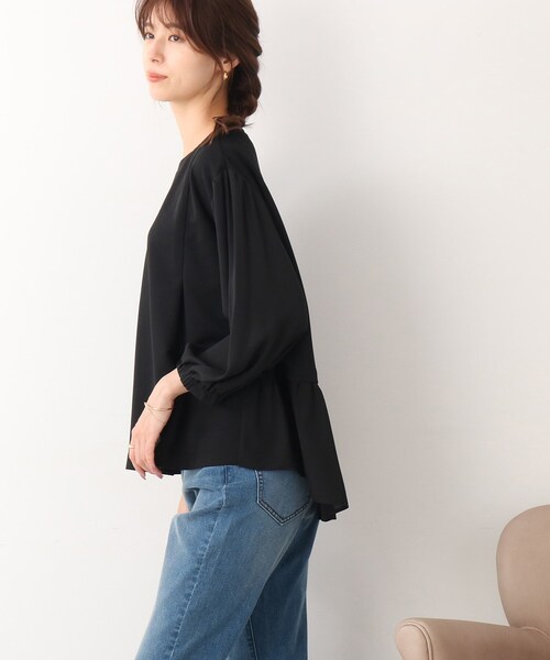 DRESKIP（ドレスキップ）の「◆【後ろ姿もキレイ見え】異素材切り替えトップス（Tシャツ/カットソー・レディース・ブラック/ブルー/ライトベージュ・02/03）」の21枚目の写真