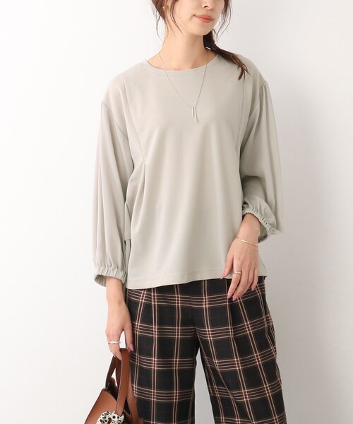 DRESKIP（ドレスキップ）の「◆【後ろ姿もキレイ見え】異素材切り替えトップス（Tシャツ/カットソー・レディース・ブラック/ブルー/ライトベージュ・02/03）」の19枚目の写真