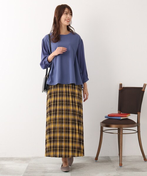 DRESKIP（ドレスキップ）の「◆【後ろ姿もキレイ見え】異素材切り替えトップス（Tシャツ/カットソー・レディース・ブラック/ブルー/ライトベージュ・02/03）」の20枚目の写真