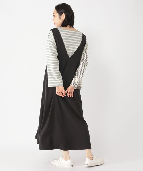 studio CLIP（スタディオクリップ）の「ダブルフロントジャンパースカート（ワンピース・レディース・ブラウン/ブラック・MEDIUM/LARGE）」の4枚目の写真