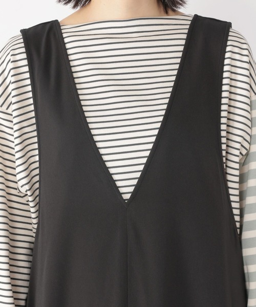 studio CLIP（スタディオクリップ）の「ダブルフロントジャンパースカート（ワンピース・レディース・ブラウン/ブラック・MEDIUM/LARGE）」の11枚目の写真