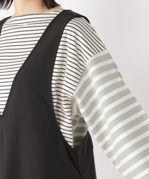 studio CLIP（スタディオクリップ）の「ダブルフロントジャンパースカート（ワンピース・レディース・ブラウン/ブラック・MEDIUM/LARGE）」の12枚目の写真