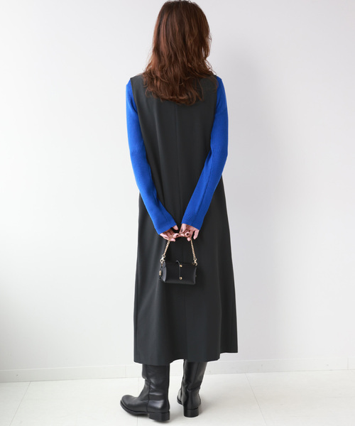 JOURNAL STANDARD relume（ジャーナルスタンダード　レリューム）の「《追加2》TRストレッチダブルボタンジャンパースカート（ワンピース・レディース・ブラック/チャコールグレー・FREE）」の7枚目の写真