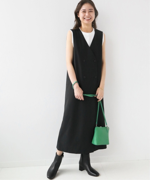 JOURNAL STANDARD relume（ジャーナルスタンダード　レリューム）の「《追加2》TRストレッチダブルボタンジャンパースカート（ワンピース・レディース・ブラック/チャコールグレー・FREE）」の8枚目の写真