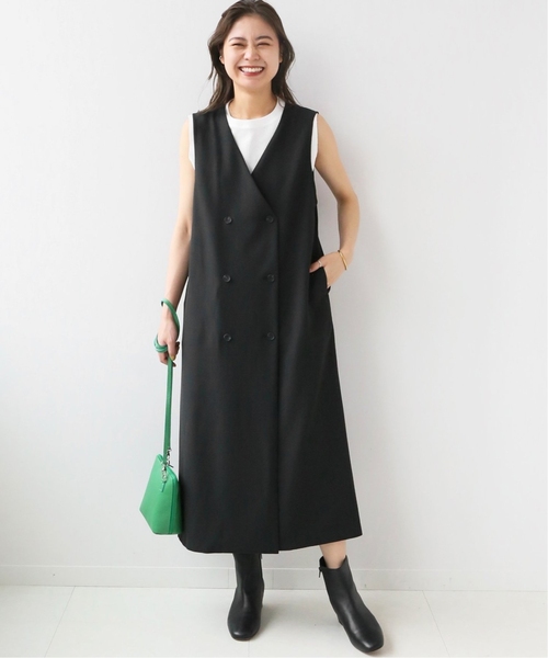 JOURNAL STANDARD relume（ジャーナルスタンダード　レリューム）の「《追加2》TRストレッチダブルボタンジャンパースカート（ワンピース・レディース・ブラック/チャコールグレー・FREE）」の9枚目の写真