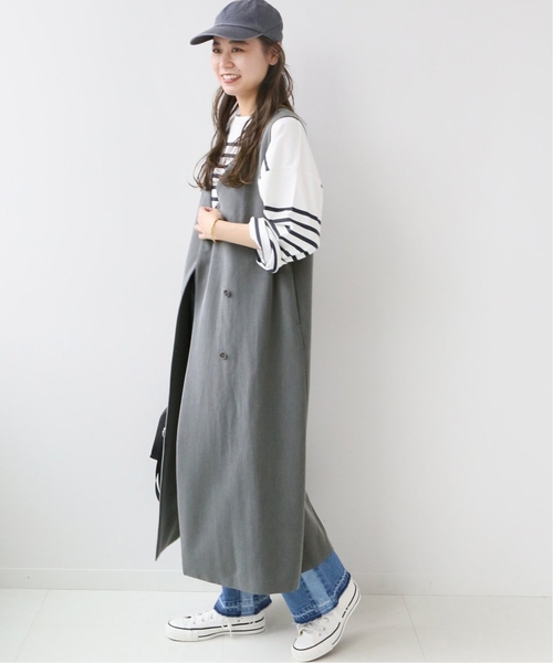 JOURNAL STANDARD relume（ジャーナルスタンダード　レリューム）の「《追加2》TRストレッチダブルボタンジャンパースカート（ワンピース・レディース・ブラック/チャコールグレー・FREE）」の20枚目の写真