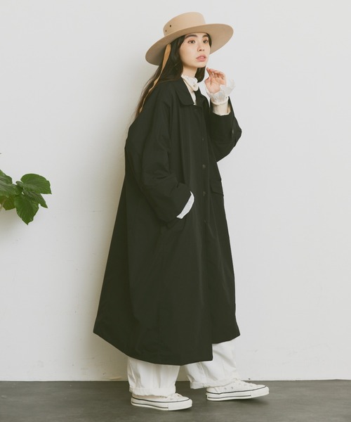 Libra Cue（リブラ キュー）の「オーバールーズステンカラーコート（ステンカラーコート・レディース・ブラック/ベージュ・FREE）」の11枚目の写真