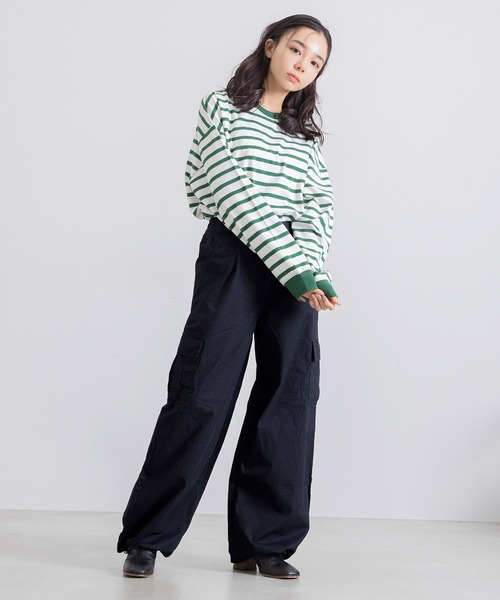 Dita Muaj.(ディータムアージュ)の「ルーズシルエット カーゴバギーパンツ(カーゴパンツ・レディース・グリーン/ブラック/カーキ・M/S)」の1枚目の写真