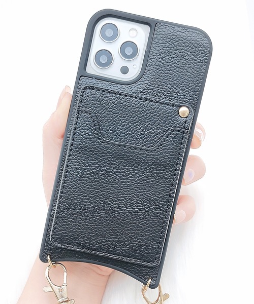 セール】ネックストラップ＆ミラー付き 多機能iPhoneケース