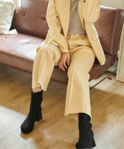 FREE'S MART（フリーズマート）の「【Sシリーズ対応】◆起毛ハイウエストフレアパンツ（その他パンツ・レディース・ベージュ/ブラック系その他/ブラウン系その他/イエロー・X-SMALL/SMALL/MEDIUM）」の4枚目の写真