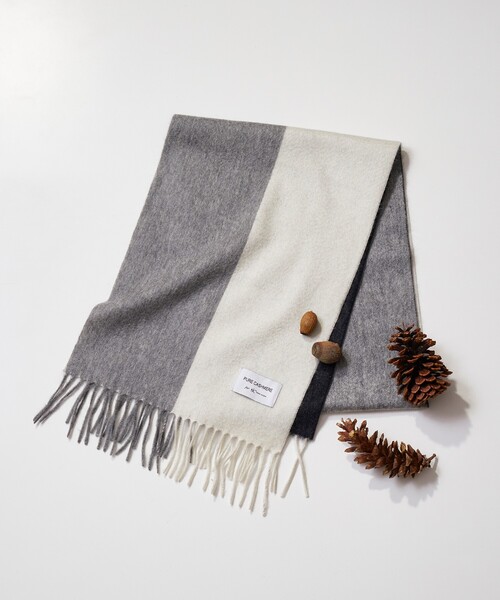 tk.TAKEO KIKUCHI（ティーケータケオキクチ）の「◆ピュアカシミヤセパレートマフラー（マフラー・メンズ・ブラック系4/アイボリー系4/ネイビー系4/ワイン系1/ダークグリーン系4・00）」の3枚目の写真