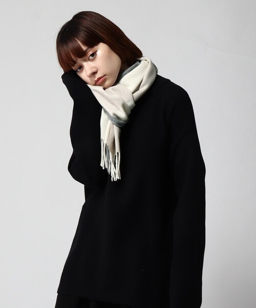 tk.TAKEO KIKUCHI（ティーケータケオキクチ）の「◆ピュアカシミヤセパレートマフラー（マフラー・メンズ・ブラック系4/アイボリー系4/ネイビー系4/ワイン系1/ダークグリーン系4・00）」の15枚目の写真