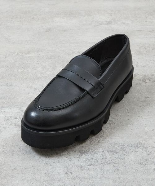 PADRONE(パドローネ)の「PADRONE パドローネ / LOAFERS with Chunky sole ローファー(チャンキーソール) トラックソール / PU8759-2304(ローファー・メンズ・ブラック・41/40/42)」の3枚目の写真