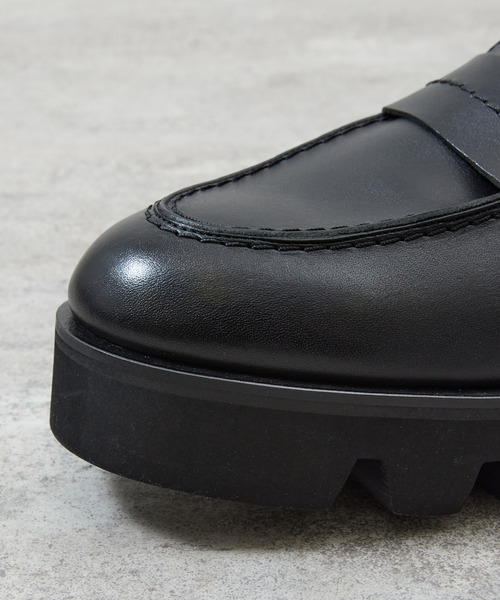 PADRONE(パドローネ)の「PADRONE パドローネ / LOAFERS with Chunky sole ローファー(チャンキーソール) トラックソール / PU8759-2304(ローファー・メンズ・ブラック・41/40/42)」の4枚目の写真