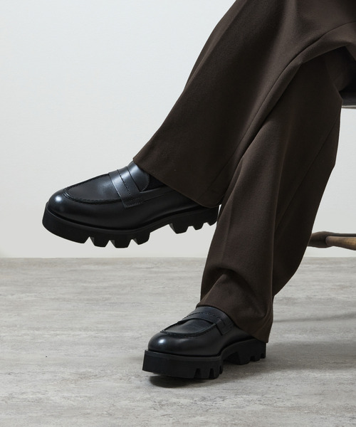 PADRONE(パドローネ)の「PADRONE パドローネ / LOAFERS with Chunky sole ローファー(チャンキーソール) トラックソール / PU8759-2304(ローファー・メンズ・ブラック・41/40/42)」の17枚目の写真