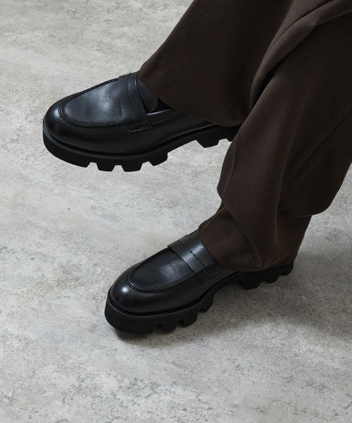 PADRONE(パドローネ)の「PADRONE パドローネ / LOAFERS with Chunky sole ローファー(チャンキーソール) トラックソール / PU8759-2304(ローファー・メンズ・ブラック・41/40/42)」の18枚目の写真